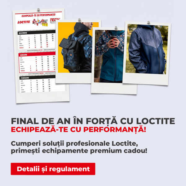 Cumperi soluții profesionale Loctite, primești echipamente premium cadou!